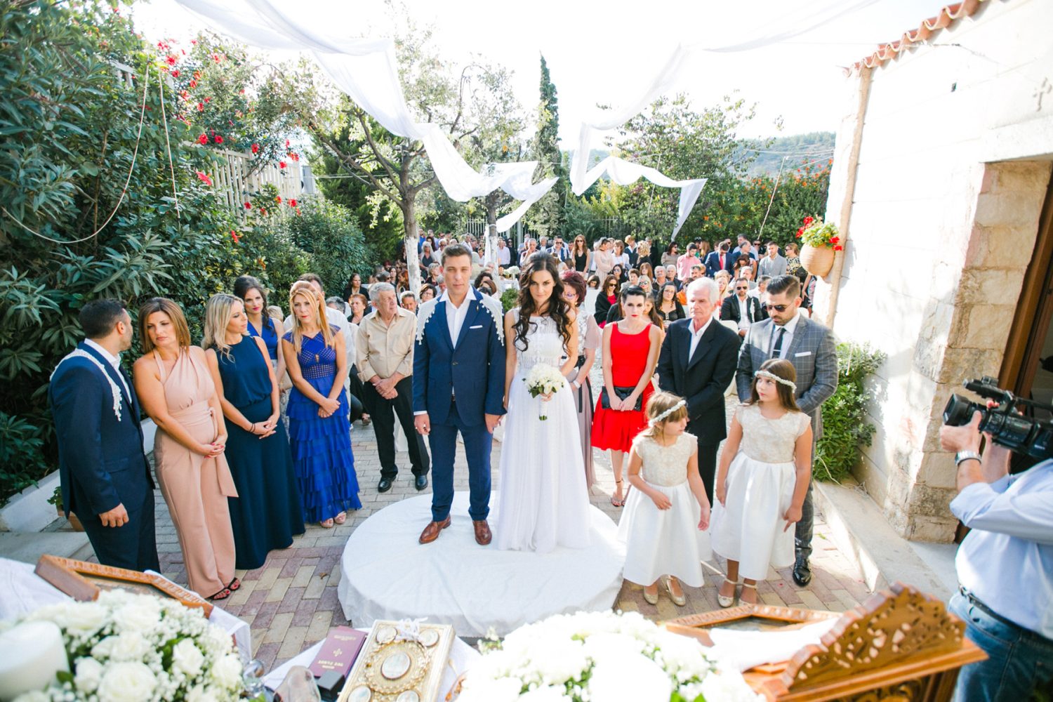 Ceremony shot of a picturesque wedding in Crete