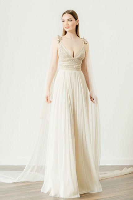 Tulle Cape Wedding Dresses: "Elia" by Atelier Zolotas