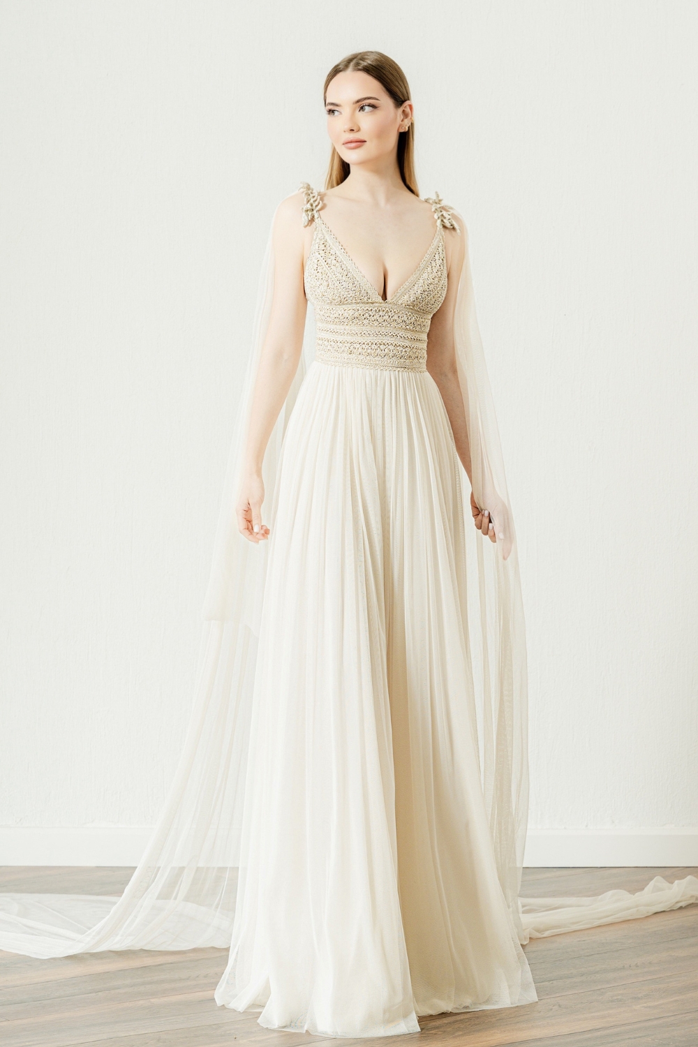 Elia-tulle-cape-wedding-dresses-Atelier-Zolotas Tulle Cape Wedding Dresses: "Elia" by Atelier Zolotas