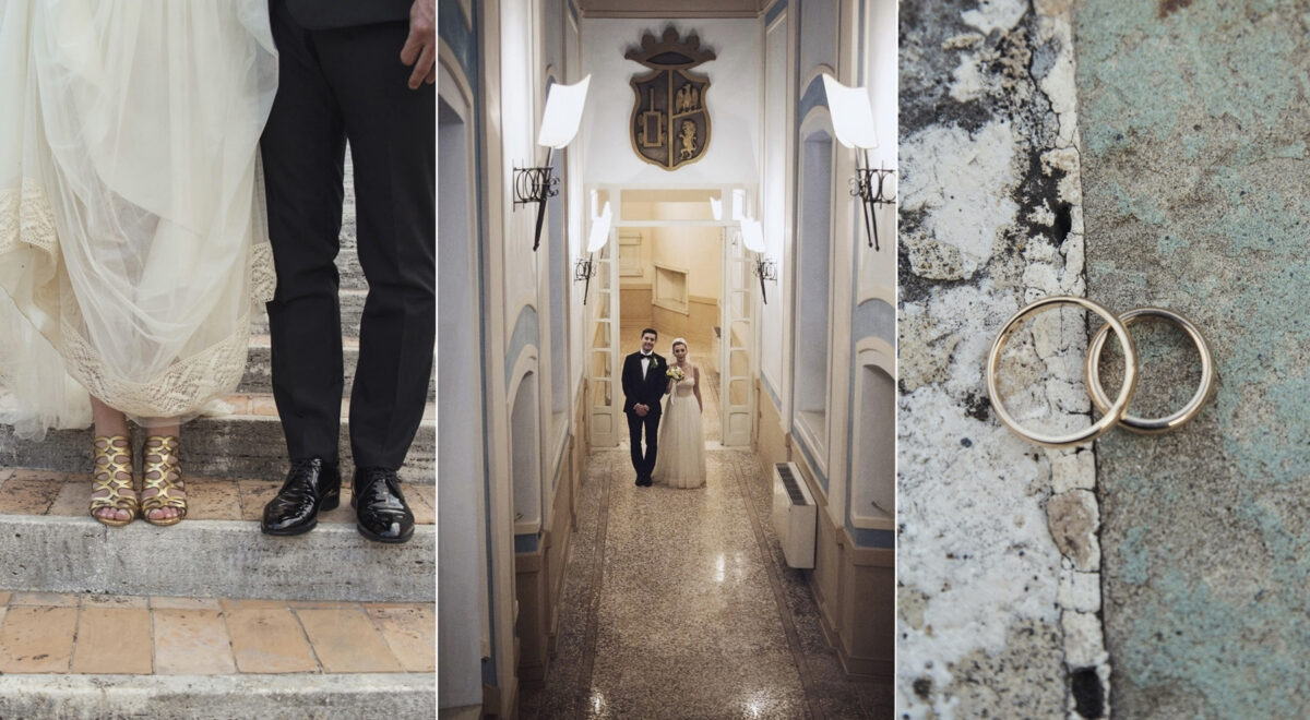 Wedding at Villa Carrara Sora in a 19th-century Italian villa, and Zolotas bridal couture