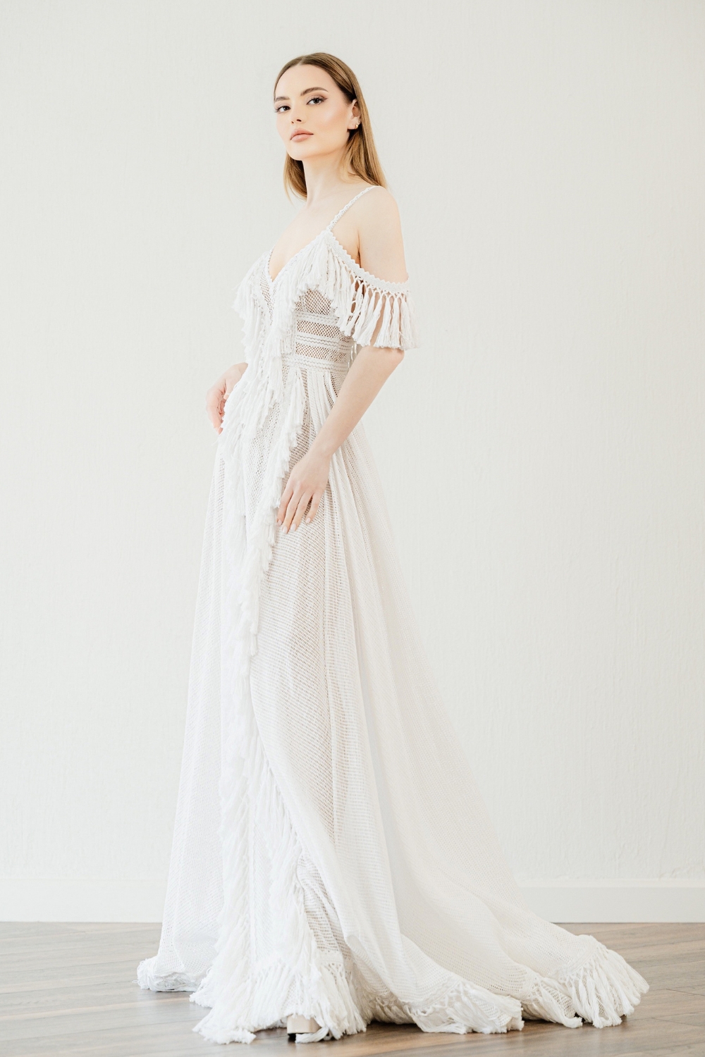 boho-fringe-wedding-dress-krossa-Atelier-Zolotas The Boho fringe wedding dress 'Krossa' by Atelier Zolotas
