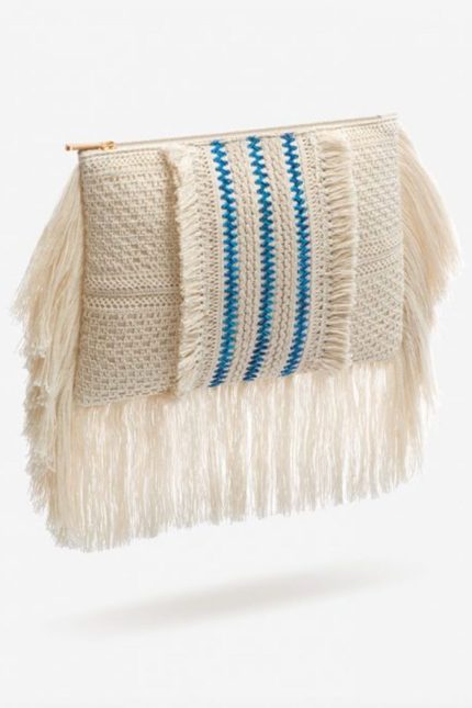 Boho clutch with fringe by Atelier Zolotas