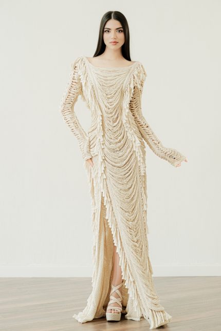 Boho Long Sleeve Wedding Dress "Mythica", by Atelier Zolotas