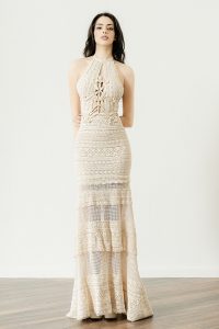 Halter neck boho wedding gown 'Misty' by Atelier Zolotas
