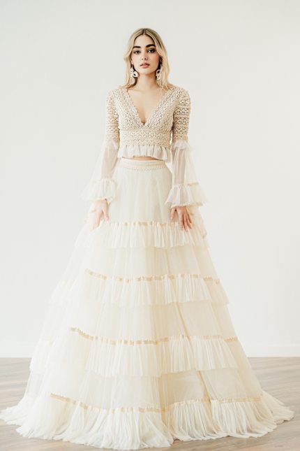 Long Sleeve Bridal Top 'Venetia' by Atelier Zolotas
