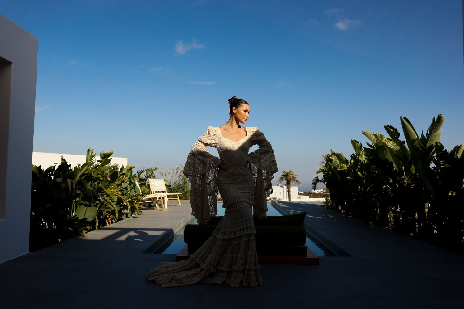 darya-osho-in-Alayah-wedding-dress-by-zolotas-horizontal-shot (7) model in the long sleeve Alayah wedding dress by atelier zolotas